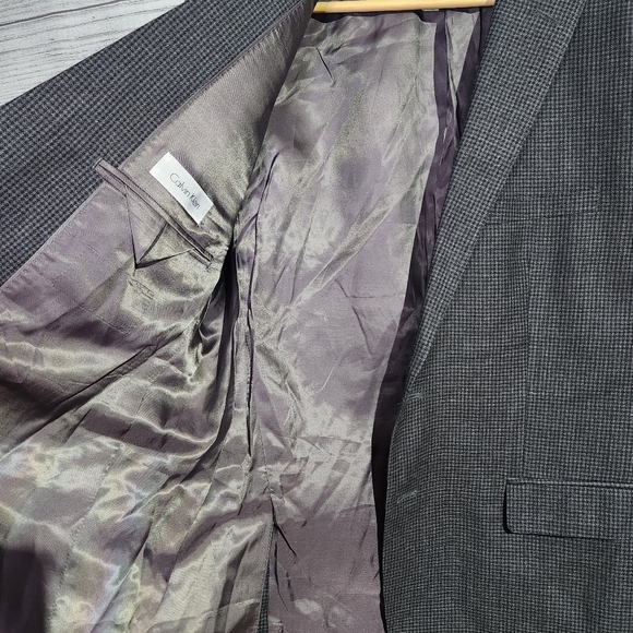 Calvin Klein Men's 100% Wool Classic Gray Blazer, Size 44S - Picture 8 of 11